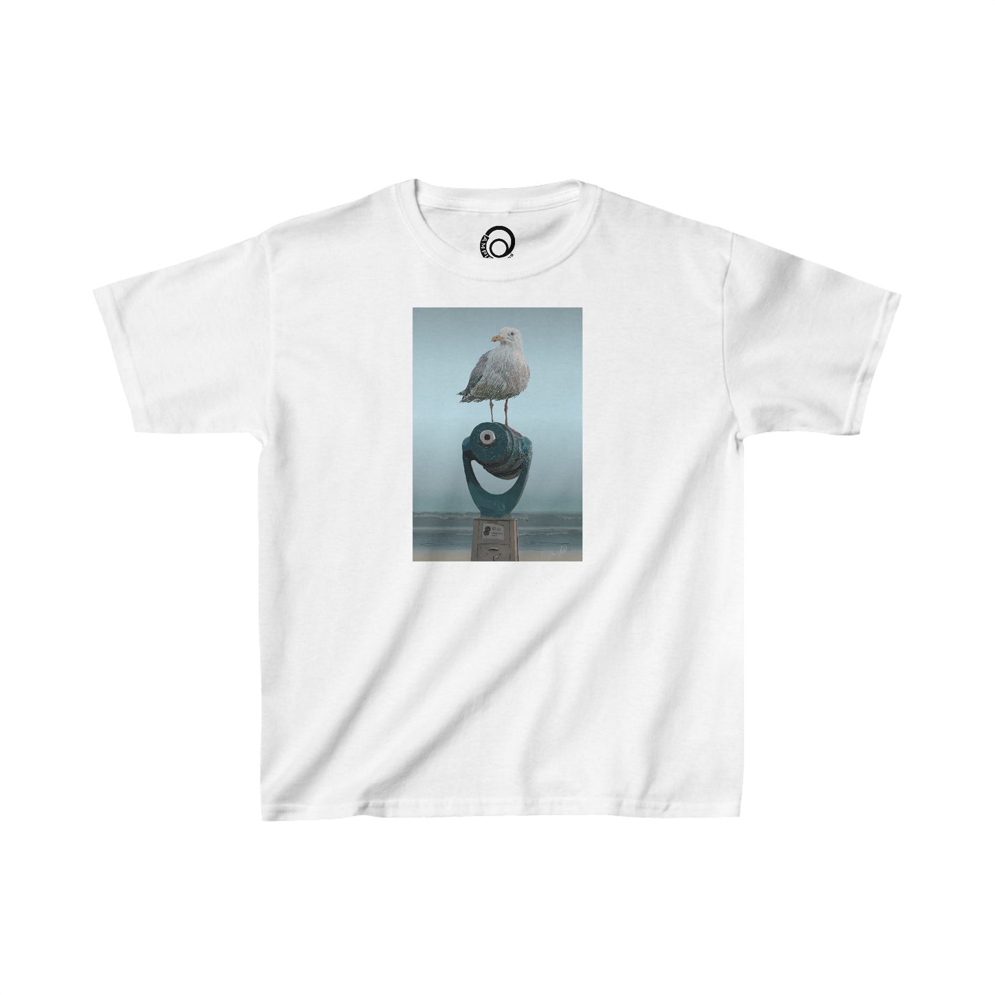 King of the Beach Youth Tee, Kids Heavy Cotton™ Tee, U.S. Youth sizes XS-XL, Seagull Sea Shirt, Beachside Shirt, Childrens Bird Top