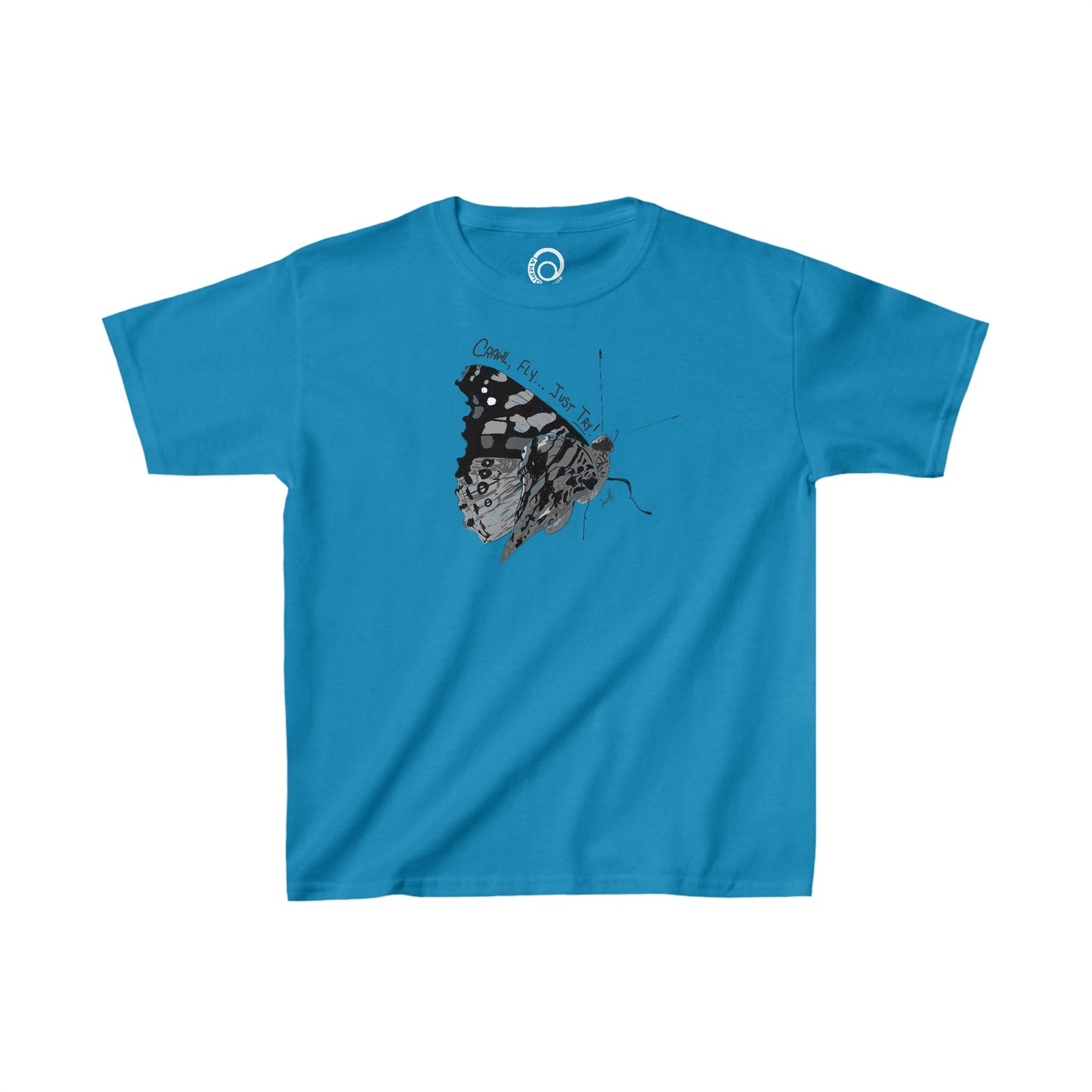 Crawl, Fly... Just Try Kids Heavy Cotton™ Tee, U.S. Youth Unisex sizes XS-XL