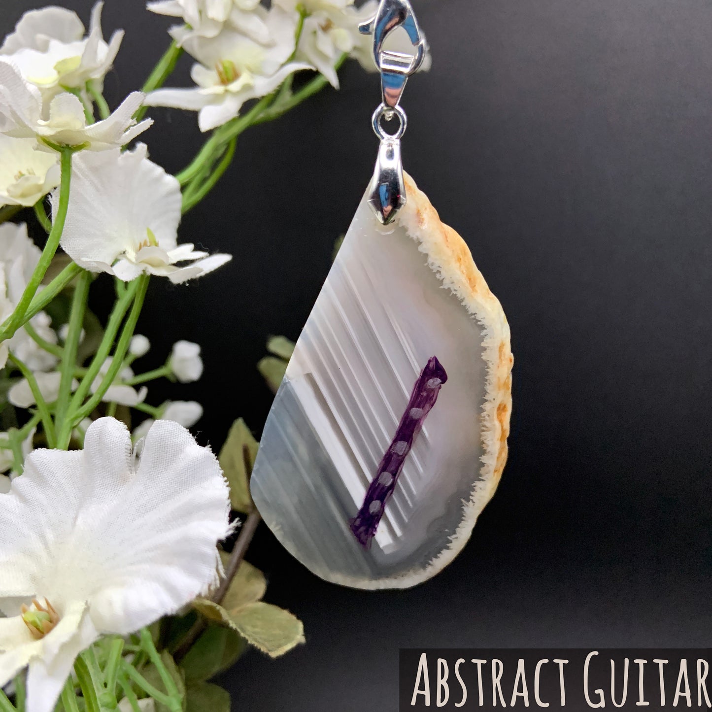 Agate Pendant - Abstract Guitar