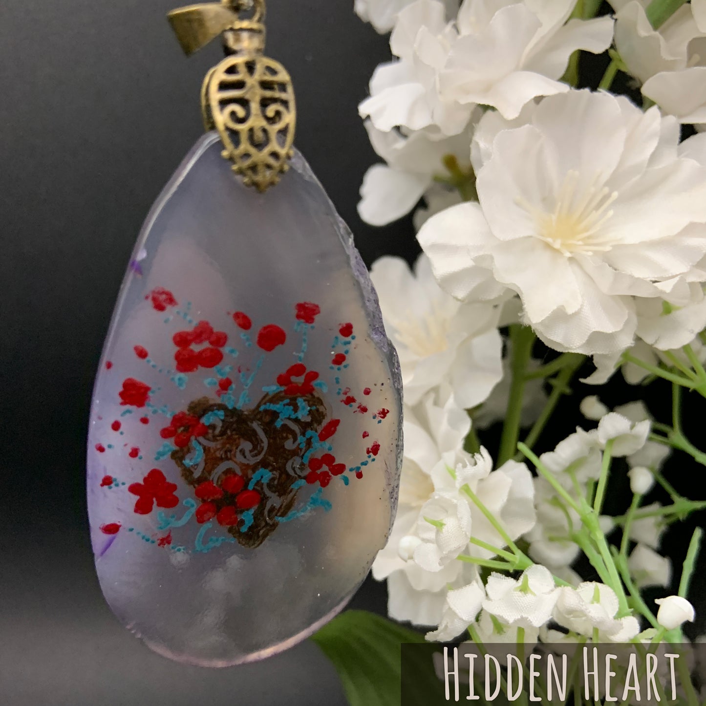 Agate Pendant - Hidden Heart