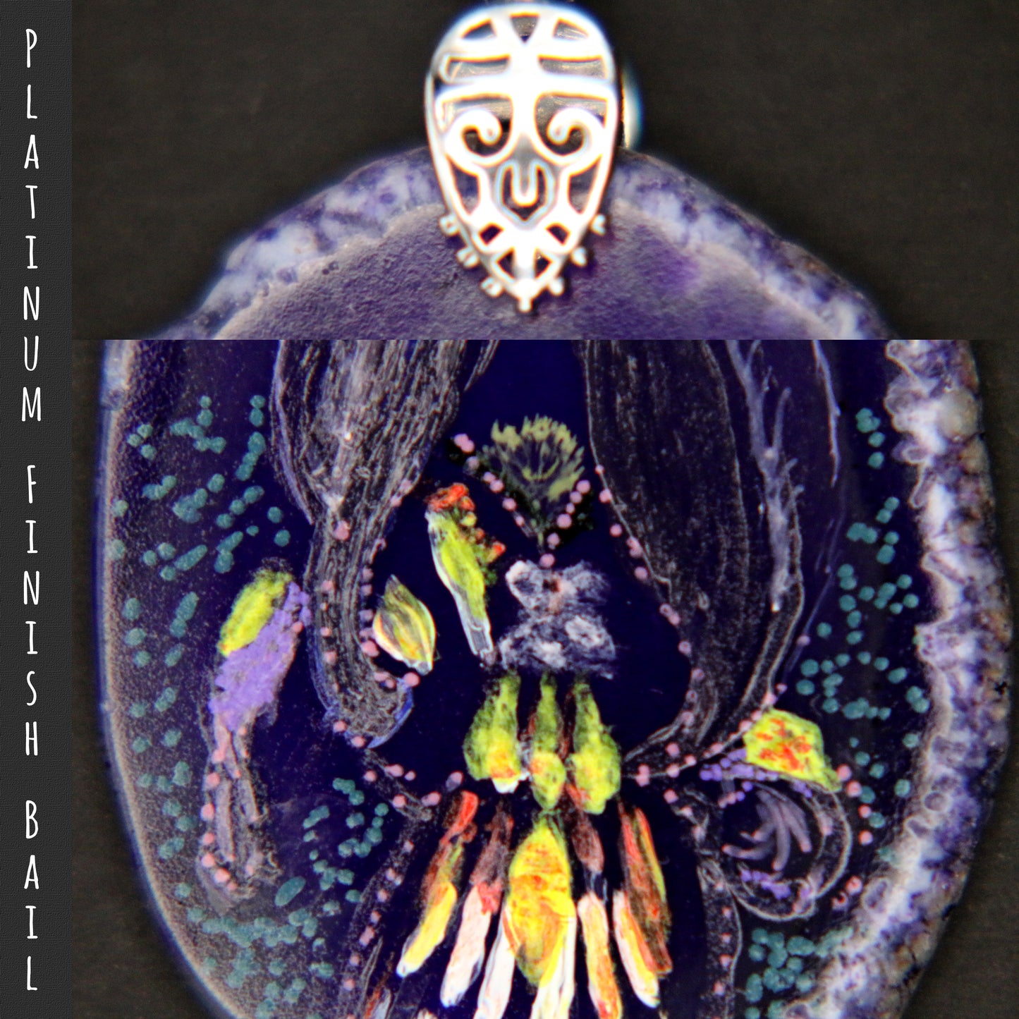 Agate Pendant - Iris Bloom