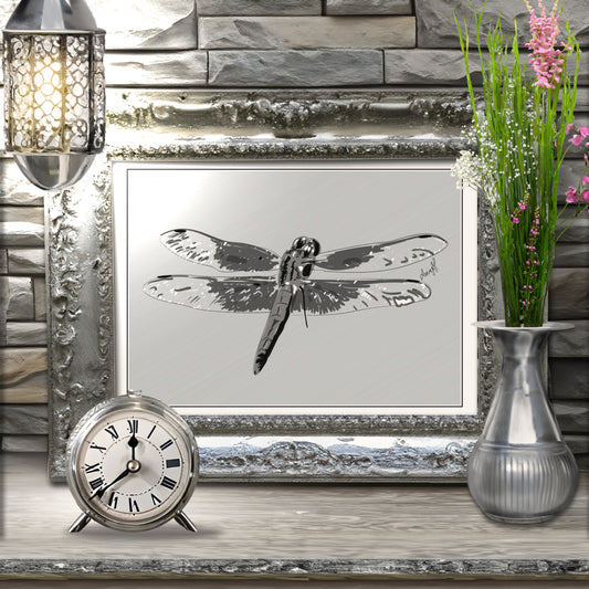 Line Art Insects - Dragonfly Art Print, available in 19 sizes