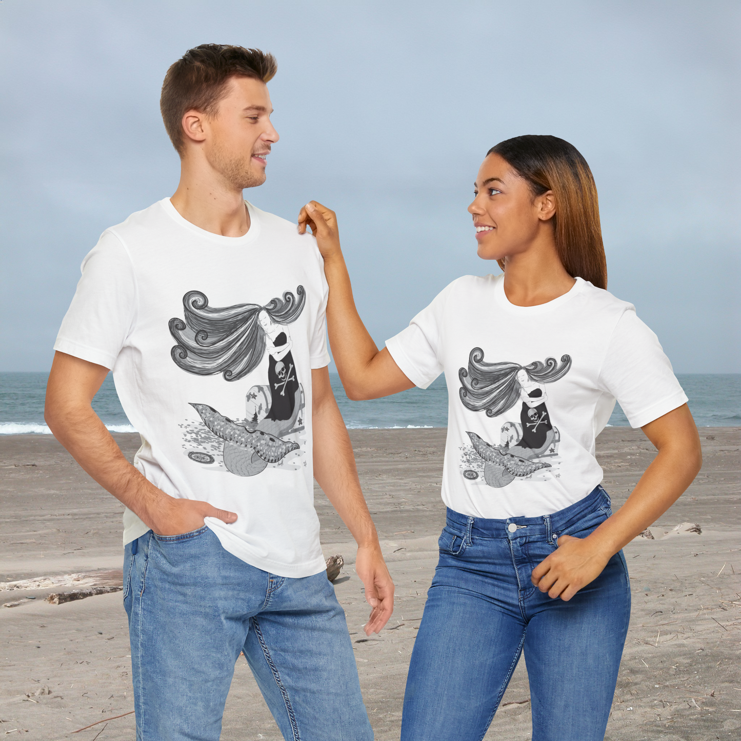 Pirate Mermaid Tee, U.S. Adult Unisex Sizes XS-5XL, 13 colors