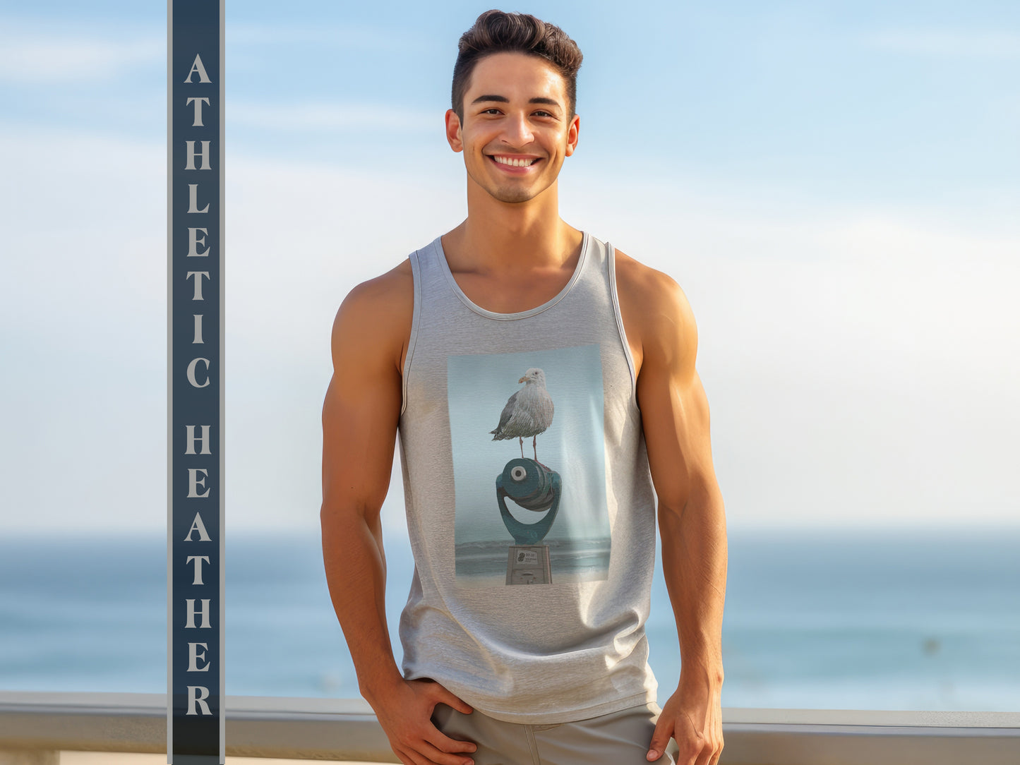 King of the Beach Tank Top in Athletic Grey