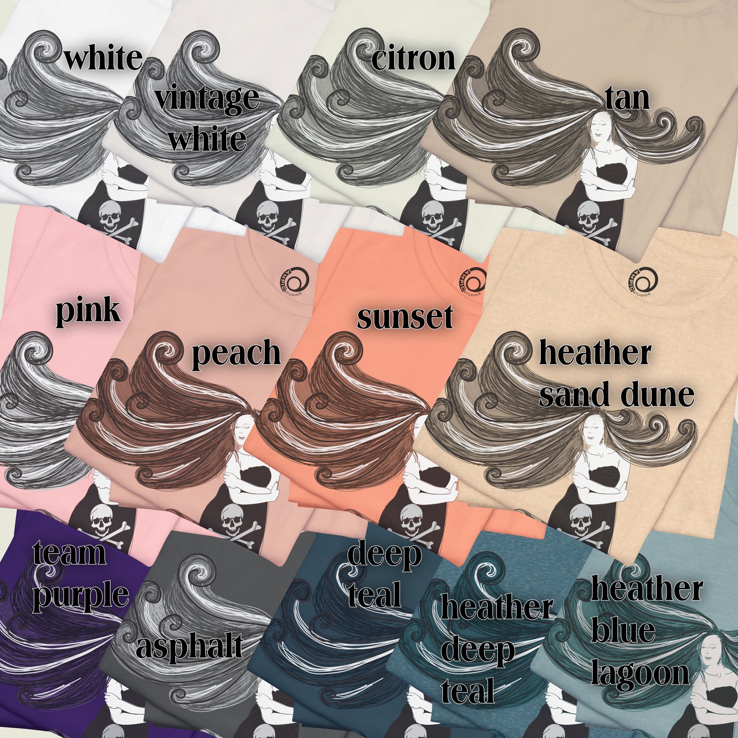 Pirate Mermaid Tee, U.S. Adult Unisex Sizes XS-5XL, 13 colors