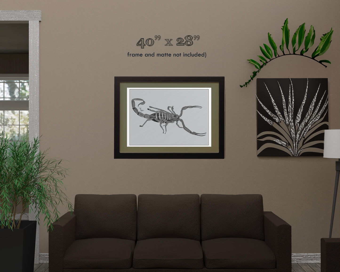 Line Art Insects - Bark Scorpion Art Print, available in 19 sizes