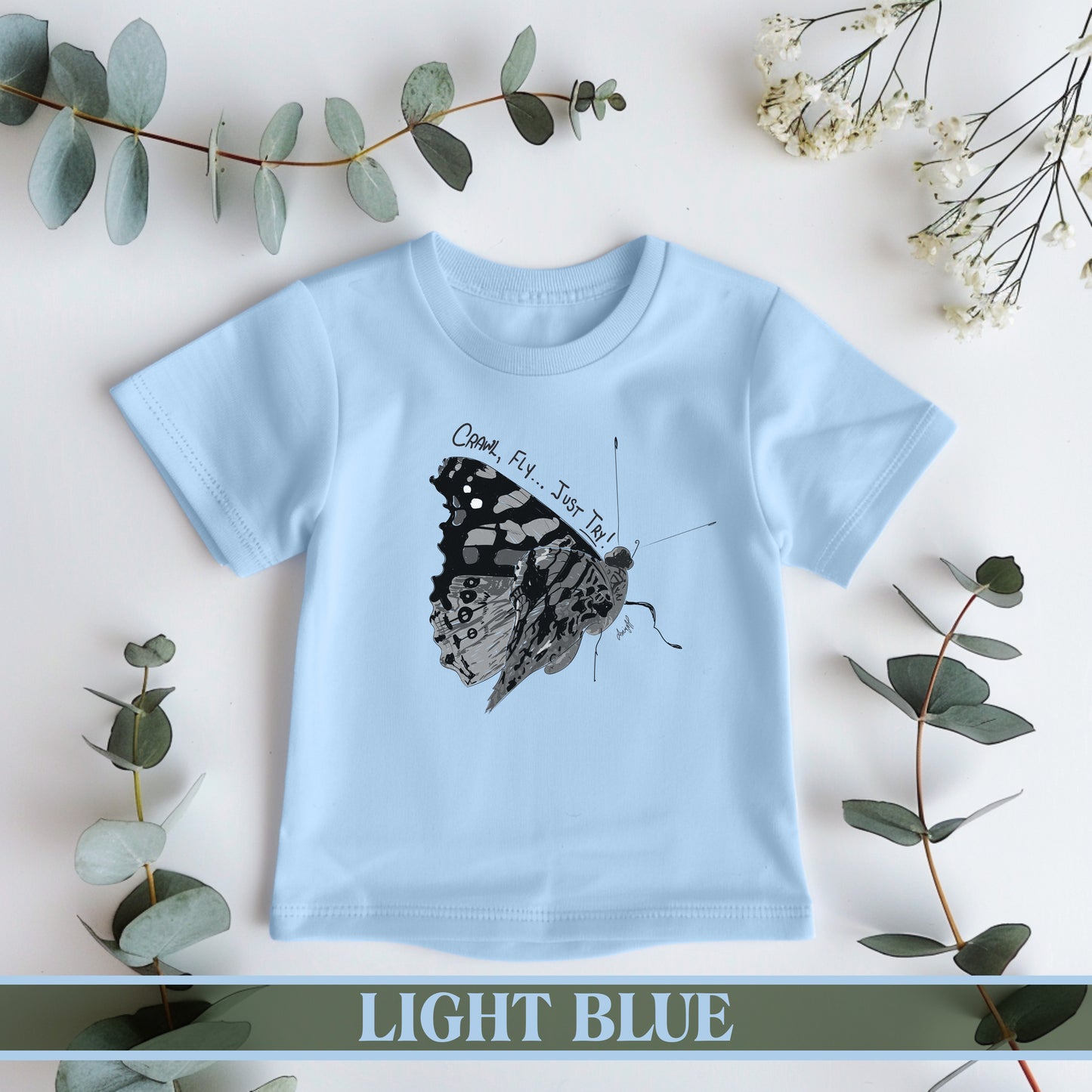 Crawl, Fly... Just Try, Butterfly Infant Fine Jersey Tee