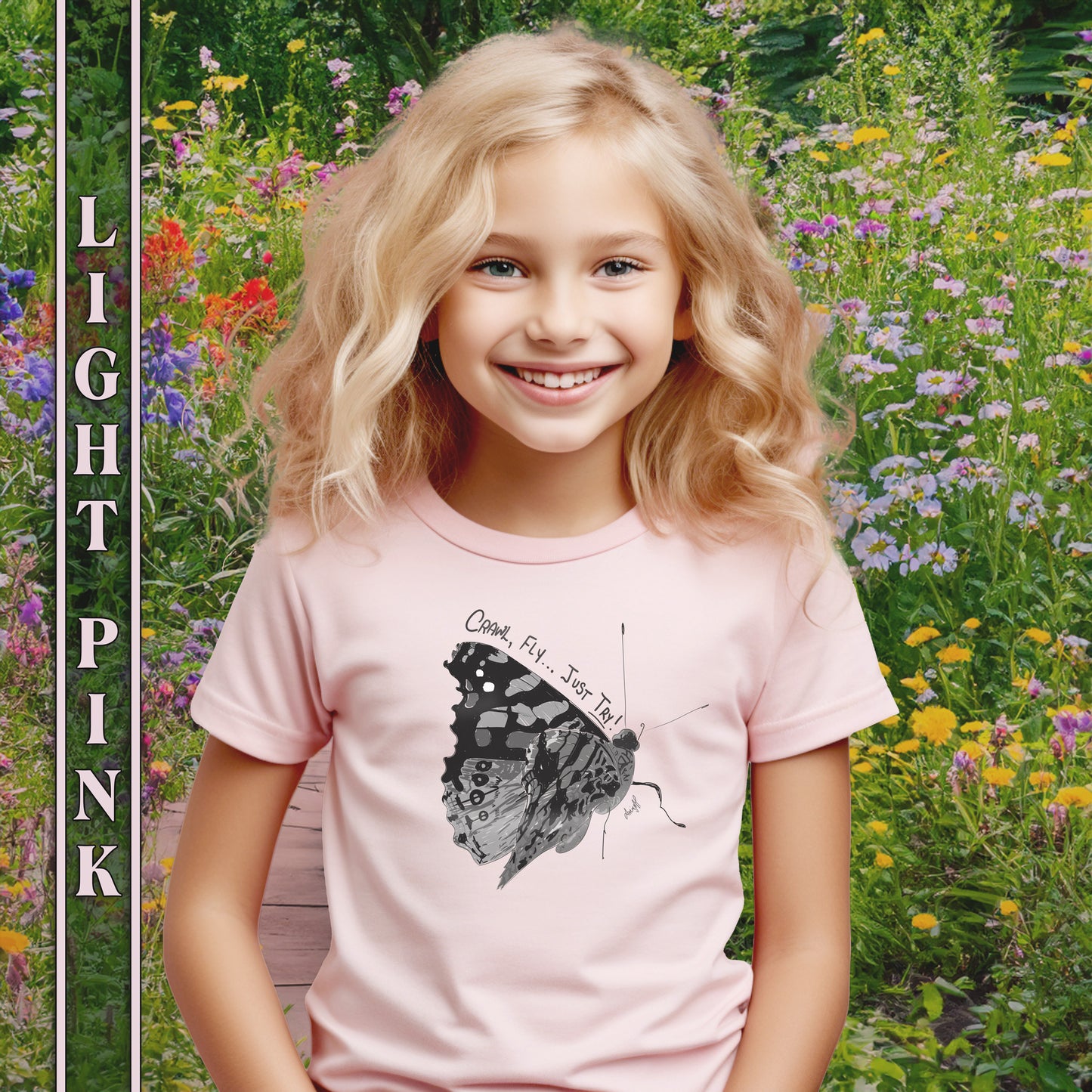 Crawl, Fly... Just Try Kids Heavy Cotton™ Tee, U.S. Youth Unisex sizes XS-XL